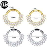 Titan Segmentring Clicker mit doppelter Kristall Reihe