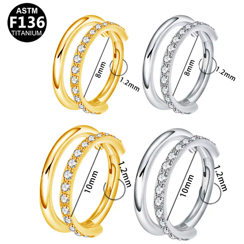 Titan Segmentring Clicker "Crystal Duo" mit  Kristallen