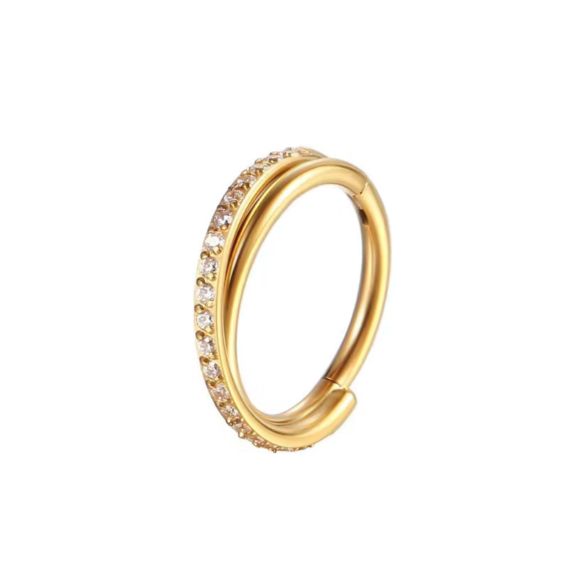 Titan Segmentring Clicker "Crystal Line" mit  Kristallen