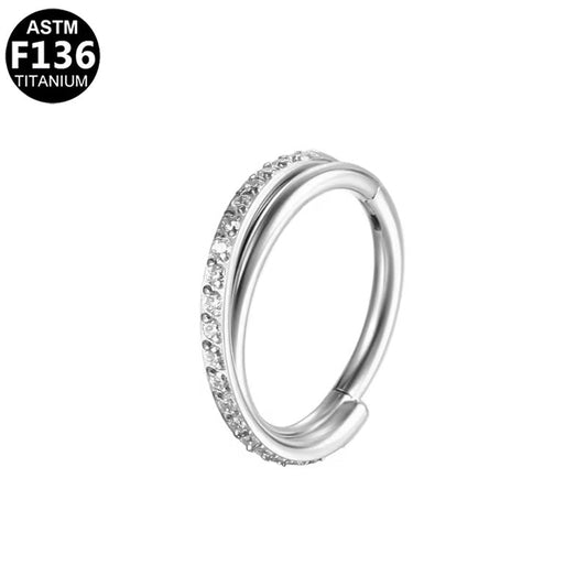 Titan Segmentring Clicker "Crystal Line" mit  Kristallen