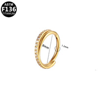 Titan Segmentring Clicker "Crystal Line" mit  Kristallen