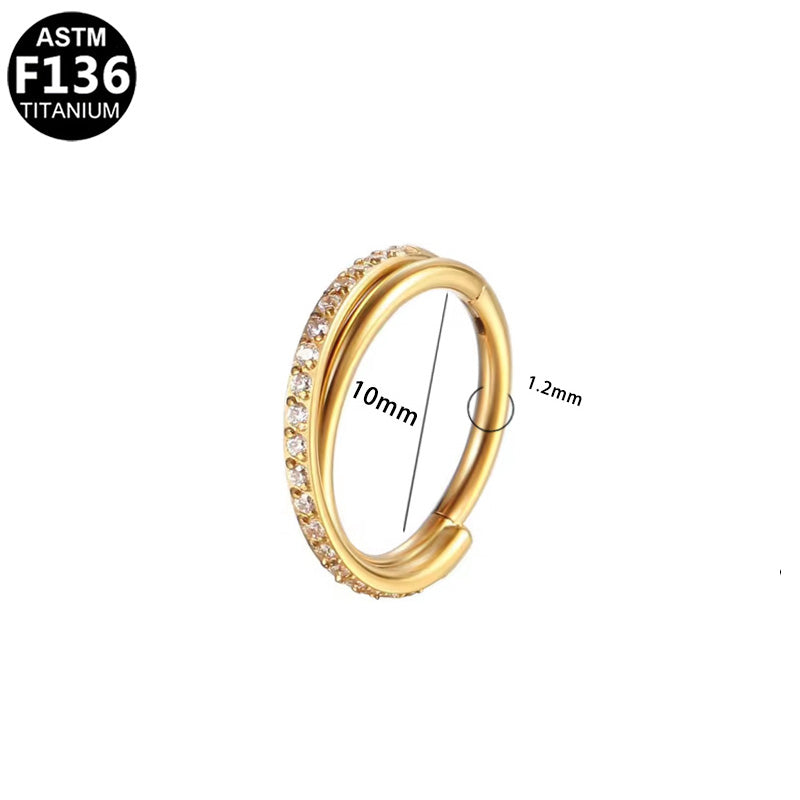 Titan Segmentring Clicker "Crystal Line" mit  Kristallen