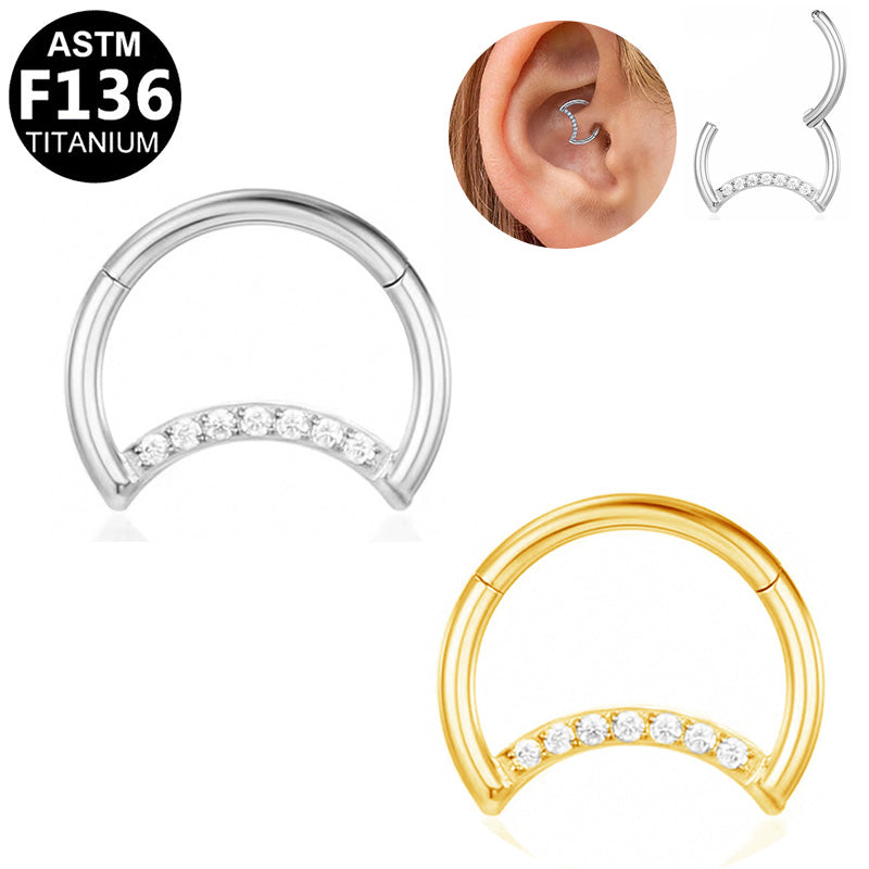 Titan Segmentring Clicker "Luna Spark" mit Kristallen