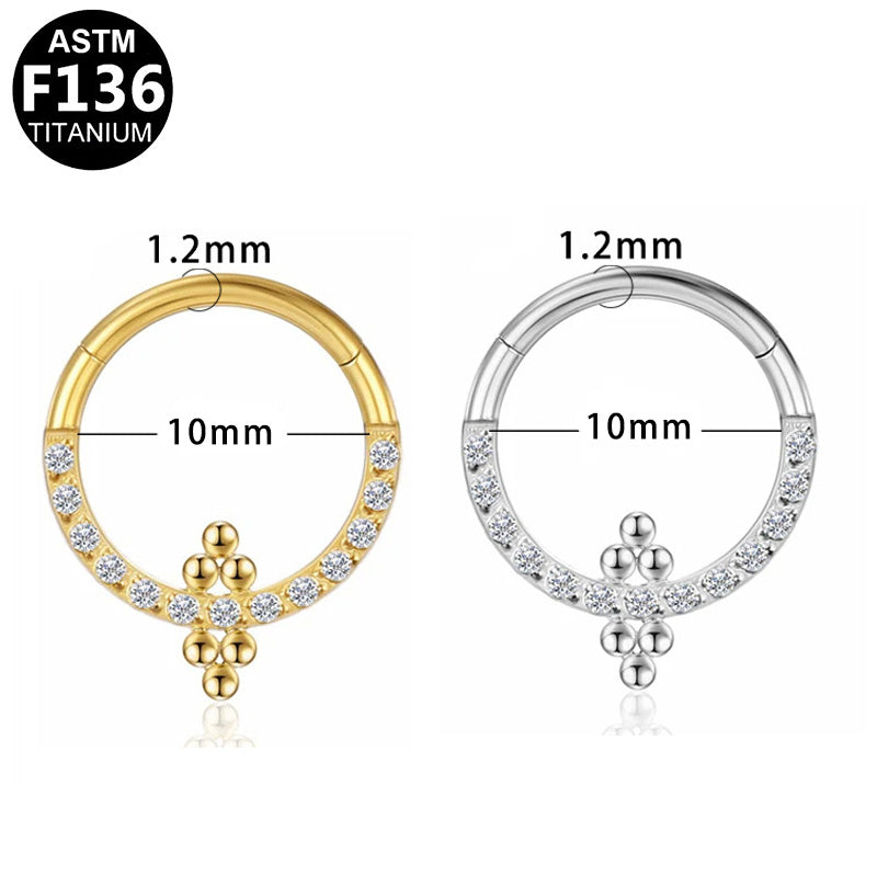 Titan Segmentring Clicker "Ornament Spark" mit Kristallen