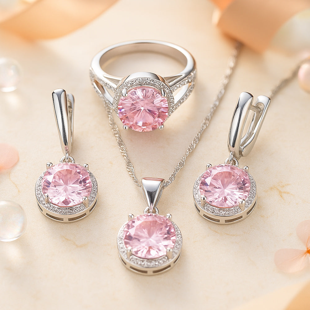 Schmuck Set aus 925er Sterling Silber, Sparkling Stones