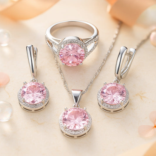 Schmuck Set aus 925er Sterling Silber, Sparkling Stones