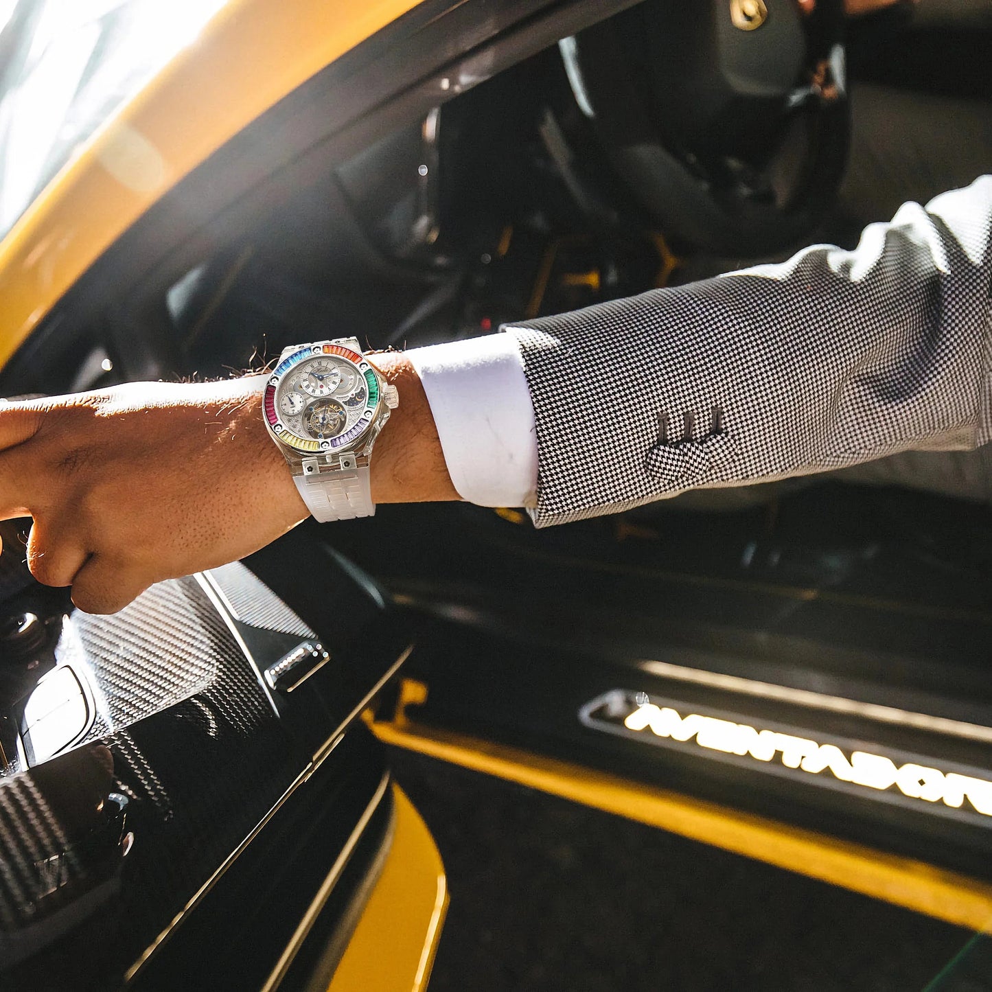 Haofa k9 watermelon crystal watch luxury skeleton tourbillon watch sapphire glass