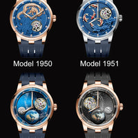 Haofa luxury men watch carrousel sapphire starry dial mechanical wristwatch