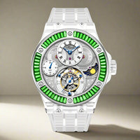 GMT Haofa tourbillon timepiece k9 crystal body sapphire lens day night feature watch