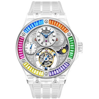 Haofa k9 watermelon crystal watch luxury skeleton tourbillon watch sapphire glass