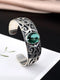 925 sterling silver vine totem charm with green crystal  handcrafted bangle gift