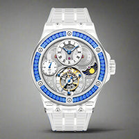 GMT Haofa tourbillon timepiece k9 crystal body sapphire lens day night feature watch