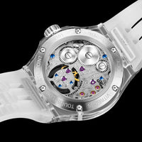 Haofa k9 watermelon crystal watch luxury skeleton tourbillon watch sapphire glass