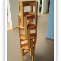 Leo Hocker stapelbar | Schemel Kiefer Massivholz | 100% Bio