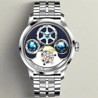 IDEAL KNIGHT blue earth tourbillon watch luxury skeleton automatic timepiece