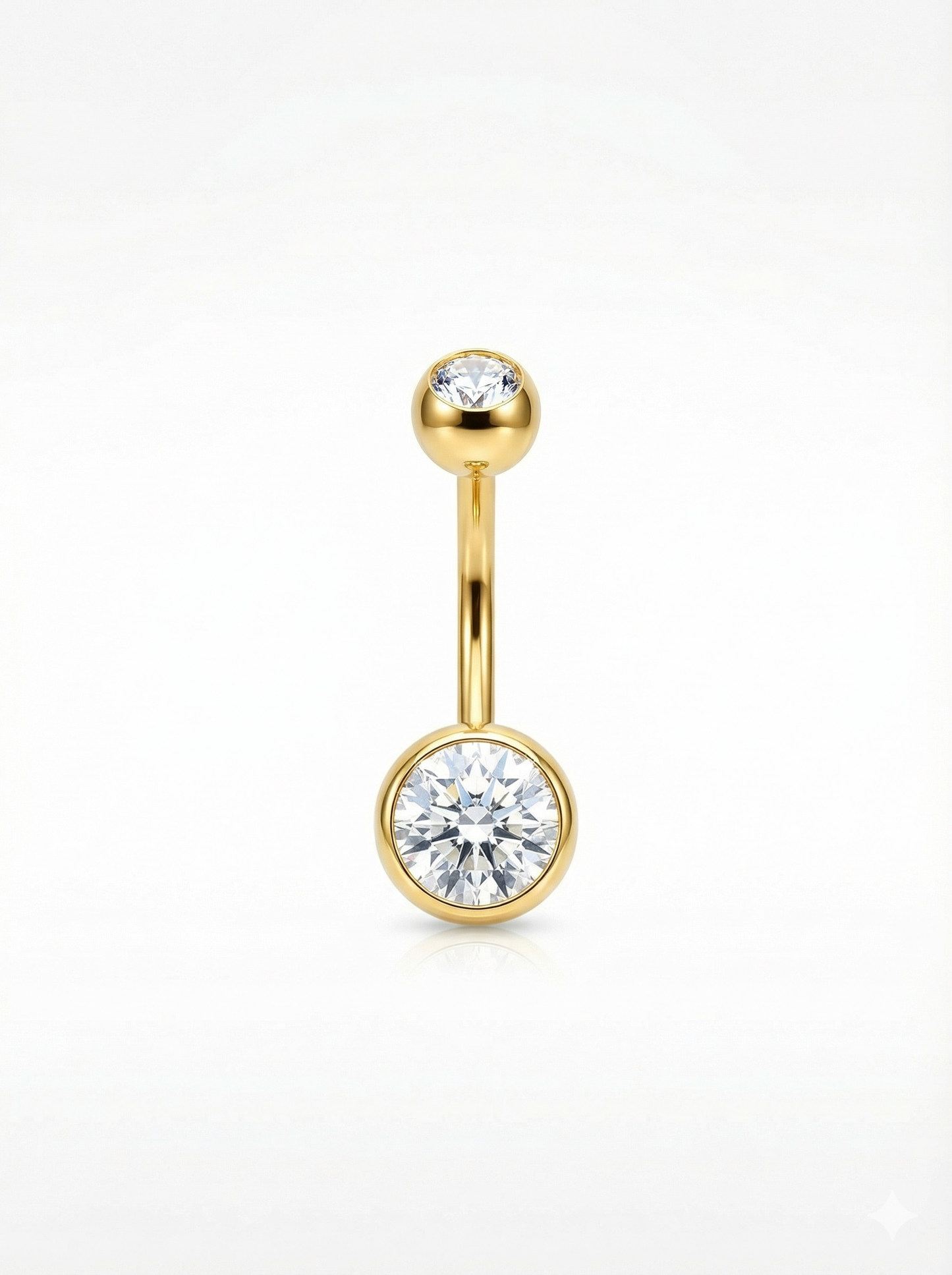 Bauchnabelpiercing aus TITAN mit Zirkonia Doppelkristallen