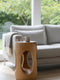 Holz Beistelltisch – Couchtisch Blumenhocker Hocker - Handgefertigt – Abgerundet mit O-Ausschnitt Suar-Holz - 50x30x30 cm