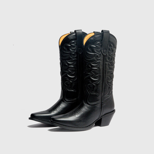 Vaada Damenstiefel Schwarz - Elegante Lederstiefel von Chalo