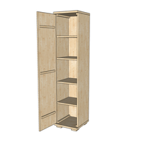 Nobis Kleiderschrank | 42 cm Tiefe 1-Türig mit Regale | 100% Bio Kiefer Massivholz