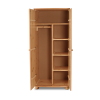 Claudia Kleiderschrank Spiegelschrank | 2-Türig mit Kleiderstange und Regalböden