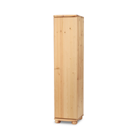 Claudia Kleiderschrank 62cm Tiefe | 1-Türig mit 4 Regalen | 100% Bio Kiefer Massivholz