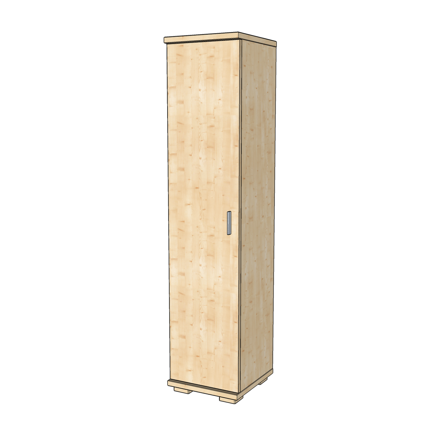 Nobis Kleiderschrank | 59 cm Tiefe 1-Türig mit Kleiderstange | 100% Bio Kiefer Massivholz