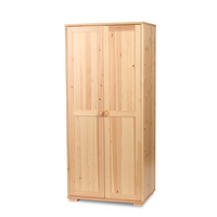 Vanessa Kleiderschrank | 2-Türig mit Kleiderstange | 100% Bio Kiefer Massivholz