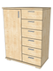 Nobis Kommode Sideboard 107-er | Anrichte | 6-Schubladen | 1-Türig | 100% Bio Kiefer Massivholz