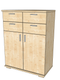 Nobis Kommode Sideboard | Anrichte | 107cm hoch | 4-Schubladen 2-Türig | 100% Bio Kiefer Massivholz