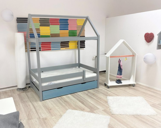 Bettkasten Solis Kinderbett - Hausbett | Massivholz | Naturholz | 100% Bio-Bett