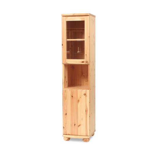 Claudia Buffetschrank Vitrine | 2-Türig | 100% Bio Kiefer Massivholz