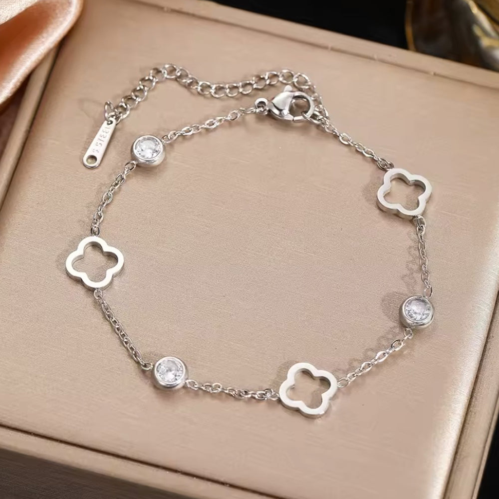 Armband aus Edelstahl, Glückskettchen, 16 + 5cm