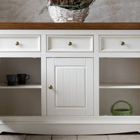 Bologna Elegante Massivholz Kiefer Kommode 3.3 | Farbe Weiß - Eiche