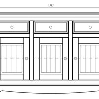 Bologna Elegante Massivholz Kiefer Kommode 3.3 | Farbe Weiß - Eiche