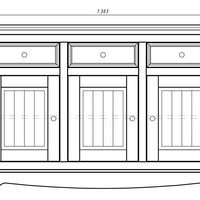 Bologna Elegante Massivholz Kiefer Kommode 3.3 | Farbe Graphit - Kiefer