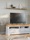 Milano Elite Massivholz Kiefer TV-Schrank Lowboard | Farbe Weiß/Kiefer
