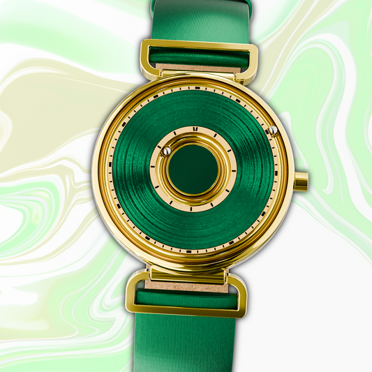 Elegante Damenarmbanduhr „Bella Goldgrün“ – Zeitloses Geschenk für Frauen