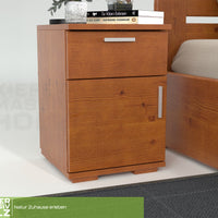 Nobis Kiefer Massivholz Nachttisch Nachtschrank | 1-Schublade 1-Türig | 100% Bio Kiefer