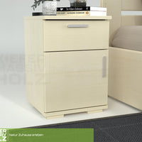 Nobis Kiefer Massivholz Nachttisch Nachtschrank | 1-Schublade 1-Türig | 100% Bio Kiefer