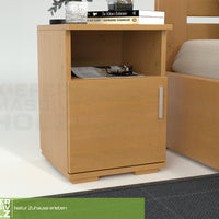 Nobis Kiefer Massivholz Nachttisch Nachtschrank | 1-Türig 1-Regal | 100% Bio Kiefer