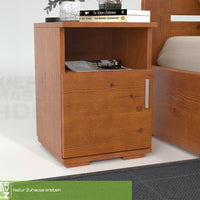 Nobis Kiefer Massivholz Nachttisch Nachtschrank | 1-Türig 1-Regal | 100% Bio Kiefer