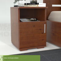 Nobis Kiefer Massivholz Nachttisch Nachtschrank | 1-Türig 1-Regal | 100% Bio Kiefer