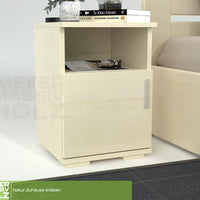 Nobis Kiefer Massivholz Nachttisch Nachtschrank | 1-Türig 1-Regal | 100% Bio Kiefer