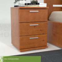 Nobis Kiefer Massivholz Nachttisch Nachtschrank | 3-Schubladen | 100% Bio Kiefer
