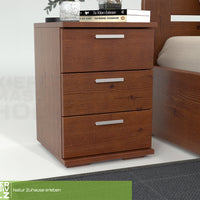 Nobis Kiefer Massivholz Nachttisch Nachtschrank | 3-Schubladen | 100% Bio Kiefer