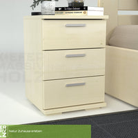 Nobis Kiefer Massivholz Nachttisch Nachtschrank | 3-Schubladen | 100% Bio Kiefer