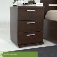 Nobis Kiefer Massivholz Nachttisch Nachtschrank | 3-Schubladen | 100% Bio Kiefer