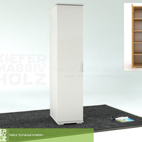 Nobis Kleiderschrank | 42 cm Tiefe 1-Türig mit Kleiderstange | 100% Bio Kiefer Massivholz