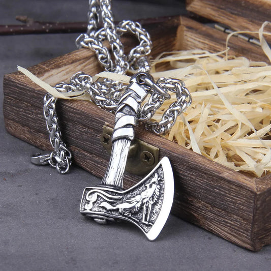 Never fade wolf and raven slavic wild amulet talisman viking necklace jewelry