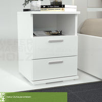 Nobis Kiefer Massivholz Nachttisch Nachtschrank | 2-Schubladen 1-Regal | 100% Bio Kiefer